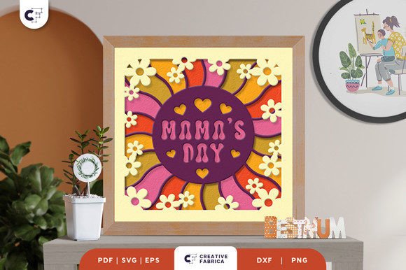 Download Groovy Mama's Day 3D Shadow Box - Premium Bundle