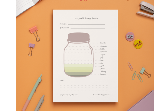Download 12 Months Savings Tracker, Printables - Tracker Collection
