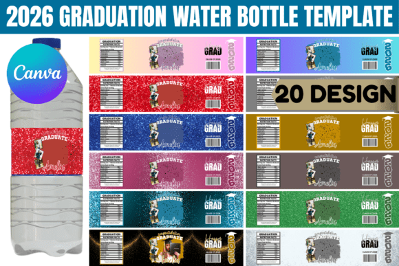 Download 2026 Graduation Water Bottle Template - 2026 graduation Collection