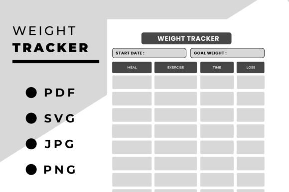 Download Minimalist Weight Tracker Planner - Tracker Collection