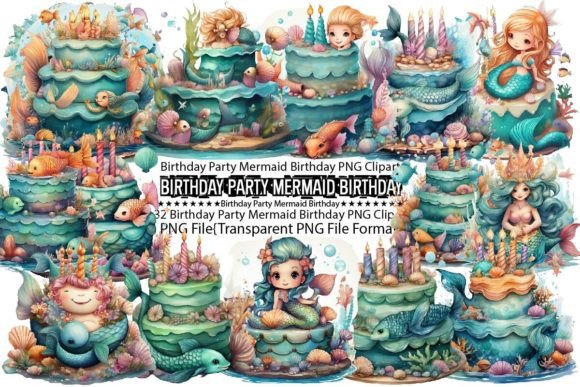 Download Birthday Party Mermaid Sublimation - Premium Resources